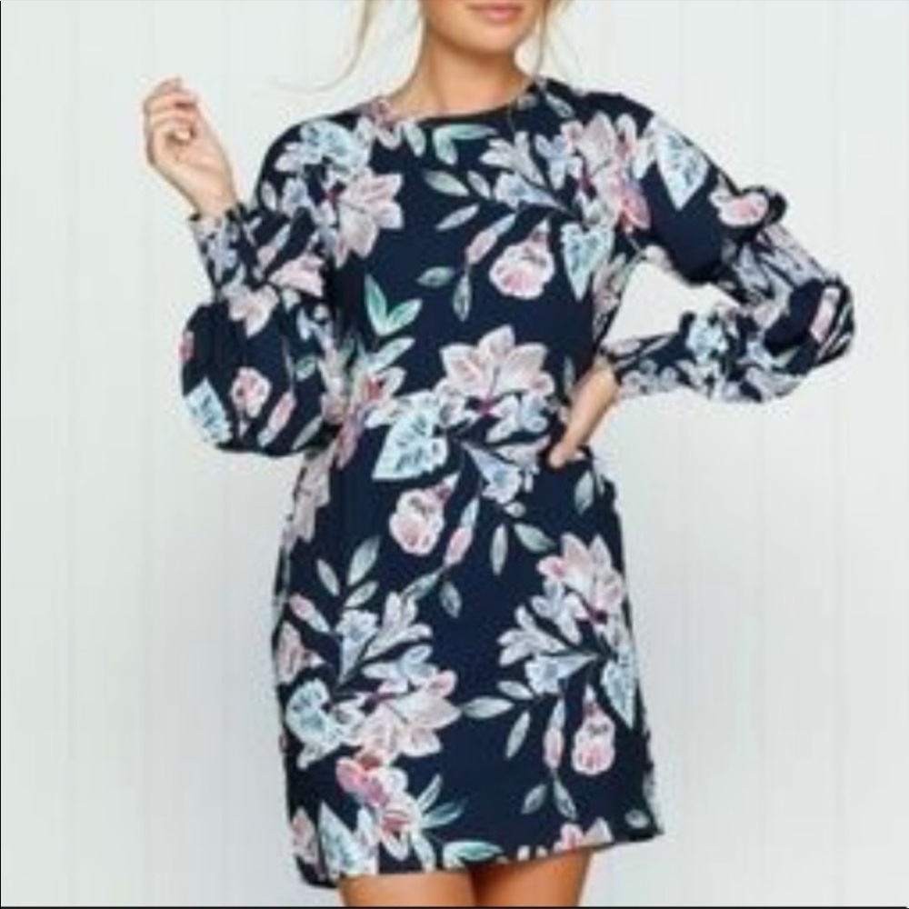 Cooper St Phantom Floral with Smocked Sleeves Dress - Picture 2 of 9